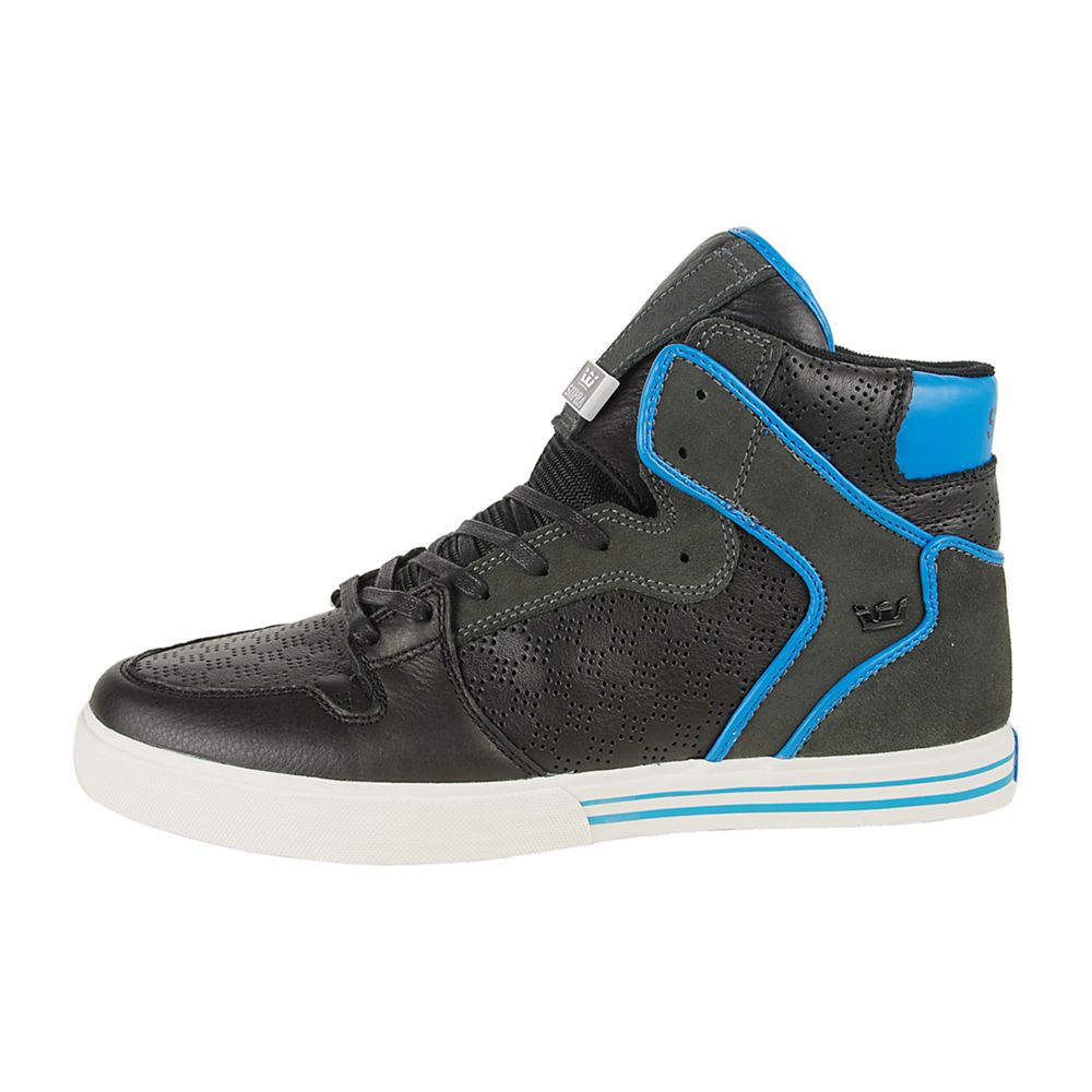 Baskets Montantes Supra Vaider Noir Bleu Black/Grey/Blue Homme | PHJ-47416866